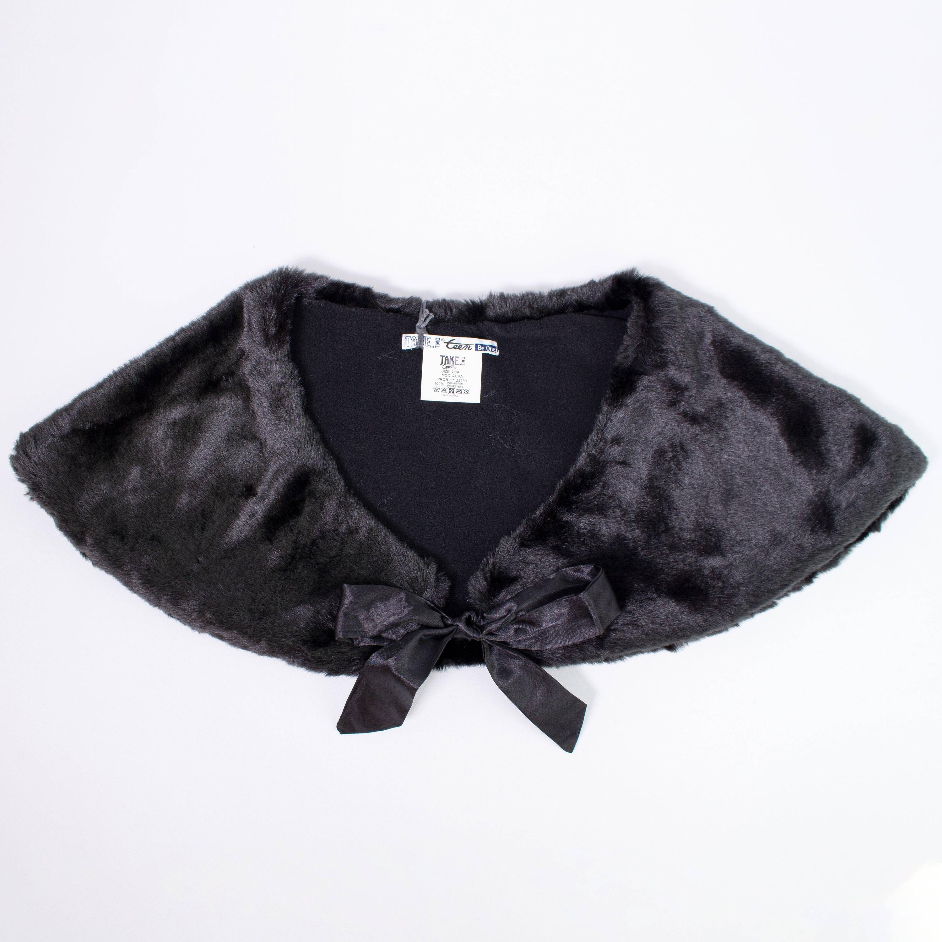 Mantella In Ecopelliccia E Pile Nera Bambina TAKE TWO CP0210 - TAKE TWO - LuxuryKids