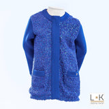 Maxi Felpa in Neoprene Bambina Blu Fun&Fun FNBJK6496 - FUN&FUN - LuxuryKids