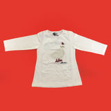 Maxi Maglia In Caldo cotone Bianco con Ricamo Neonata Moschino MEMR52 - MOSCHINO - LuxuryKids