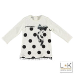 Maxi Maglia in Caldo Cotone Bianco con Stampa Bambina Sarabanda T205 - SARABANDA - LuxuryKids