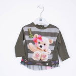 Maxi Maglia In Felpa Verde Militare Neonata Fun&Fun FUNNDR3557 - FUN&FUN - LuxuryKids