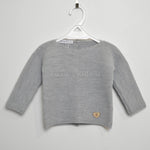 Morbido Maglioncino Elegante Grigio in Tinta Unita Per Neonato Paloma De La o ZI8STPG - PALOMA DE LA O - LuxuryKids