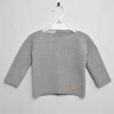 Morbido Maglioncino Elegante Grigio in Tinta Unita Per Neonato Paloma De La o ZI8STPG - PALOMA DE LA O - LuxuryKids