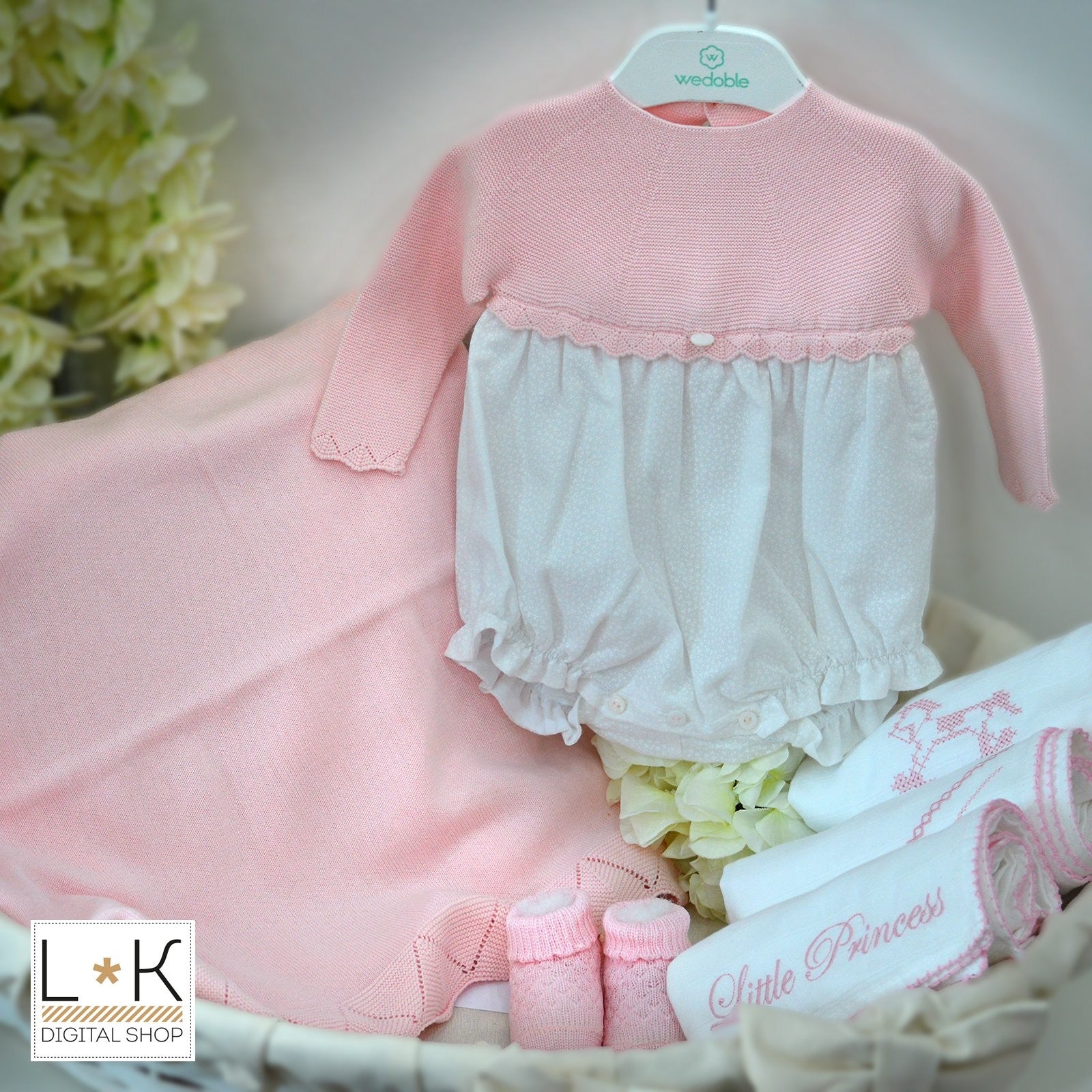 Pagliaccetto in Cotone con Corpetto in Filo Neonata rosa Wedouble 04305 - WEDOBLE - LuxuryKids