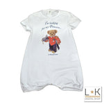 Pagliaccetto in Cotone con stampa Orso Neonato Bianco Onelove 328J113 - ONE LOVE - LuxuryKids