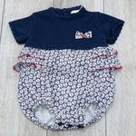 Pagliaccetto Intero Blu In Cotone Neonata Dr Kid 196 - DR.KID - LuxuryKids