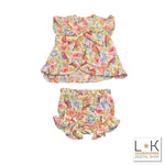 Pagliaccetto spezzato Fantasia floreale Con culotte Neonata  A&J 143 - A&J - LuxuryKids