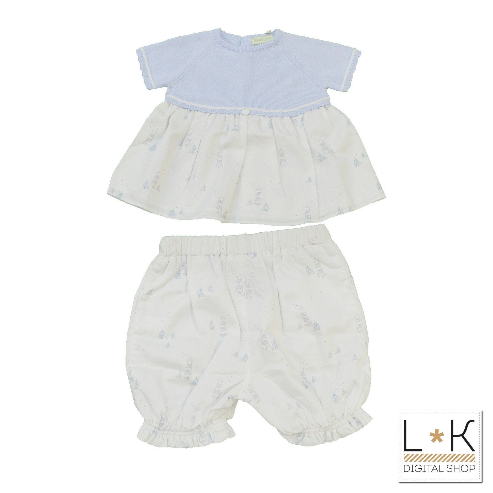 Pagliaccetto Spezzato in Filo e Cotone Neonata Wedouble 08112 - WEDOBLE - LuxuryKids