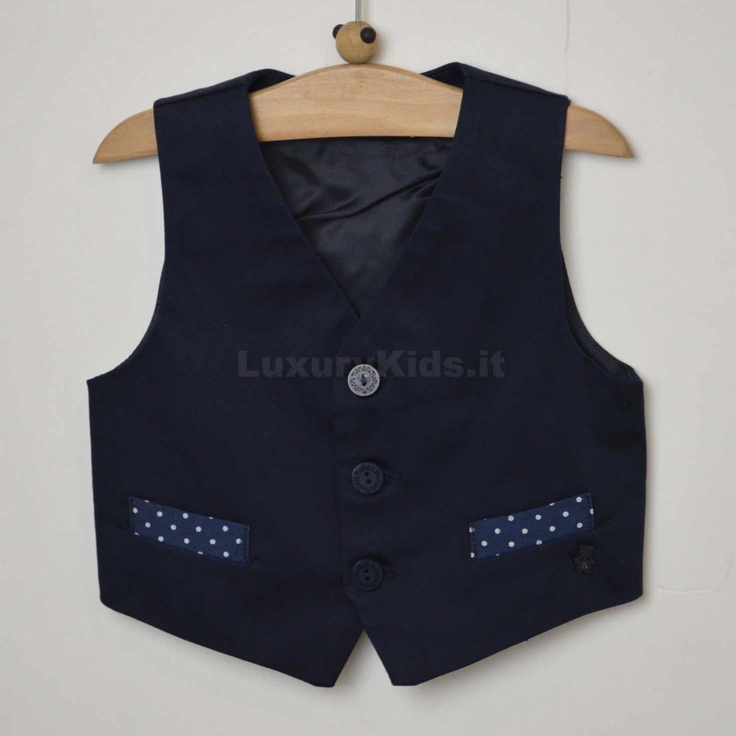 Panciotto Blu Tinta Unita In Cotone Bambino Nanan E16327306 - NANAN - LuxuryKids