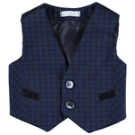 Panciotto in Cotone Pied de Poule Blu Neonato MANUELL & FRANK MF5118I - MANUELL&FRANK - LuxuryKids