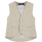 Panciotto In Misto Lino Beige Bambino MANUELL&FRANK MF2160B - MANUELL&FRANK - LuxuryKids