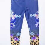 Pantaleggins con Stampa di Fiori Bambina Blu-Viola Fun&Fun FUNBPT3725 - FUN&FUN - LuxuryKids