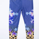 Pantaleggins con Stampa di Fiori Bambina Blu-Viola Fun&Fun FUNBPT3725 - FUN&FUN - LuxuryKids