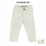 Pantalone a Tinta Unita Bianco Neonato Sarabanda Q150 - SARABANDA - LuxuryKids