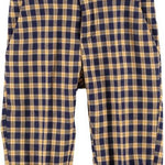 Pantalone Caldo Cotone Fantasia a Quadri Blu-Senape Bambino Manuell&Frank MF1159B - MANUELL&FRANK - LuxuryKids