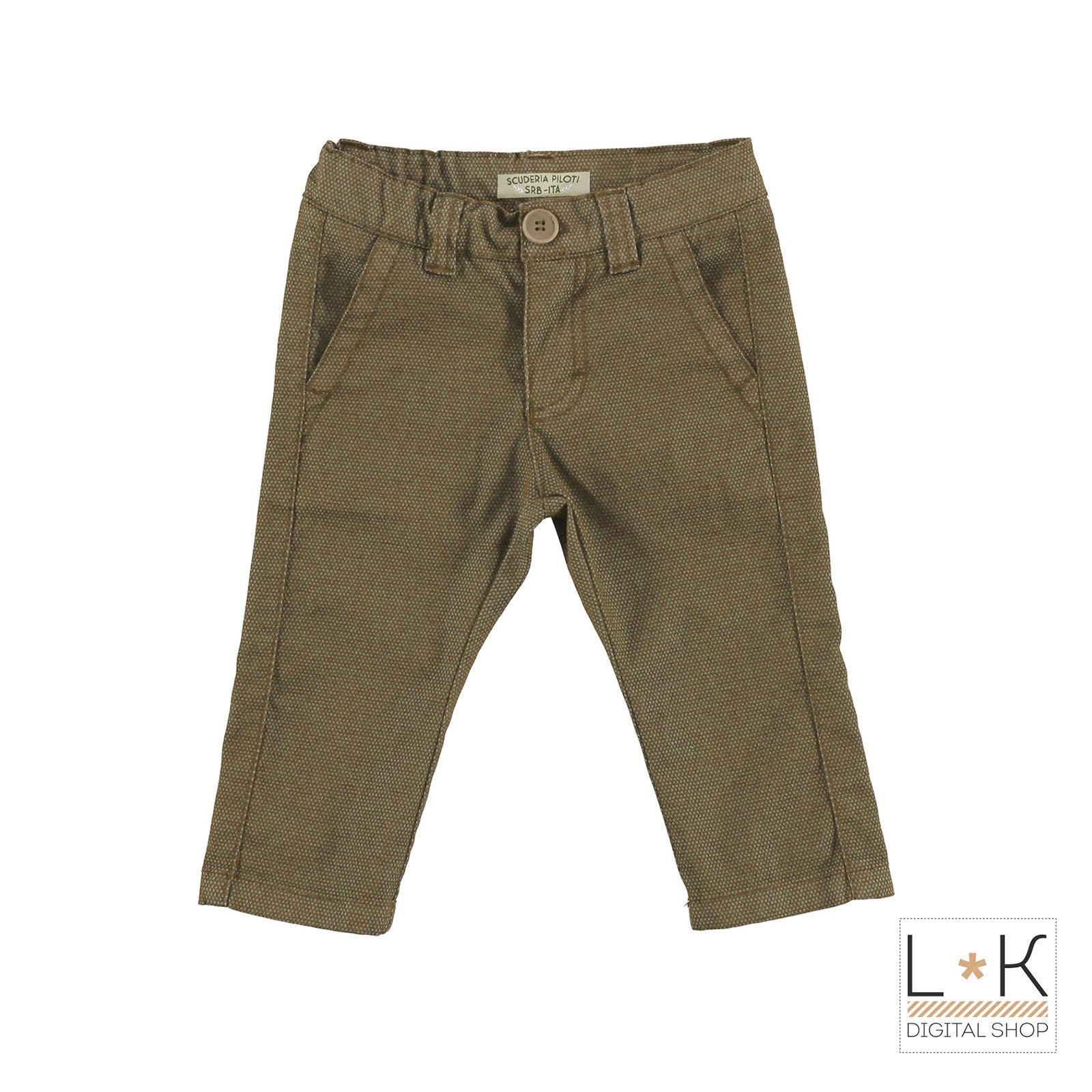 Pantalone Elegante con Micro Fantasia Tono su Tono Neonato Beige Sarabanda M117 - SARABANDA - LuxuryKids