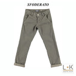 Pantalone Elegante Effetto Nido D'ape Bambino Marrone Sarabanda Q350 - SARABANDA - LuxuryKids