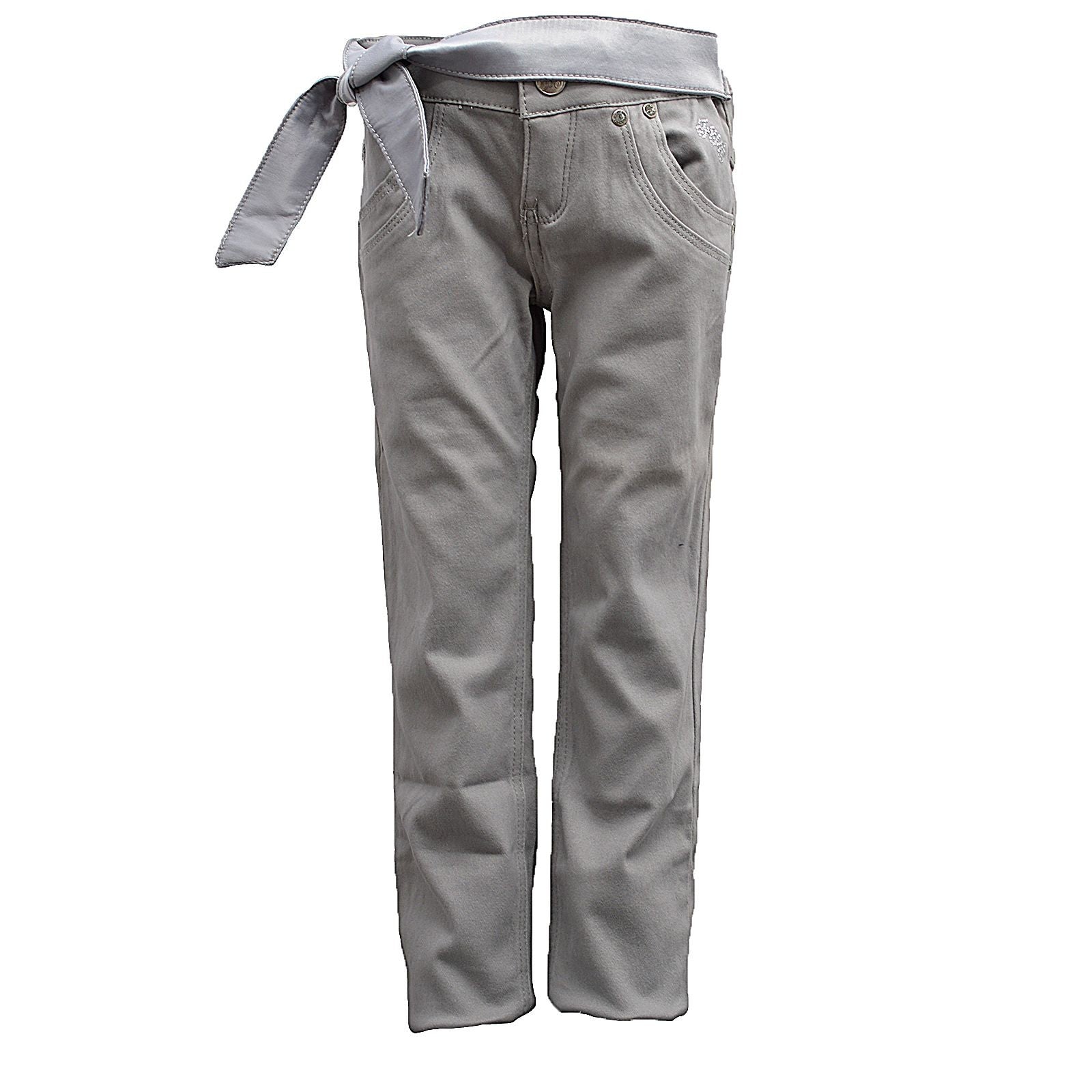 Pantalone in Caldo Cotone Grigio Tinta Unita Bambina Fun&Fun FUNBPT0002 - FUN&FUN - LuxuryKids