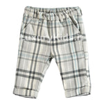 Pantalone in Raffinata Flanella a Quadri Grigio-Melange Minibanda V649 - MINIBANDA - LuxuryKids