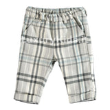 Pantalone in Raffinata Flanella a Quadri Grigio-Melange Minibanda V649 - MINIBANDA - LuxuryKids