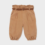 Pantalone Lungo In Cotone Marrone Con Cintura Neonata MAYORAL 1576 - MAYORAL - LuxuryKids