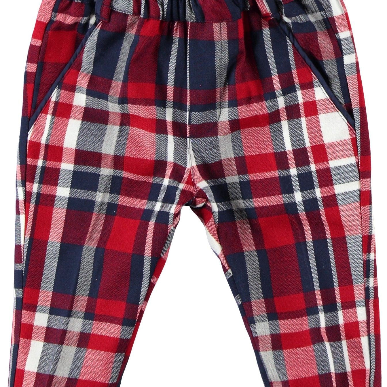 Pantalone Modello Chinos In Viscosa Strech Scozzese Neonato Minibanda K648 - MINIBANDA - LuxuryKids