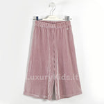 Pantalone Modello Gaucho in Ciniglia Pliss’© Rosa Bambina Sarabanda V479 - SARABANDA - LuxuryKids