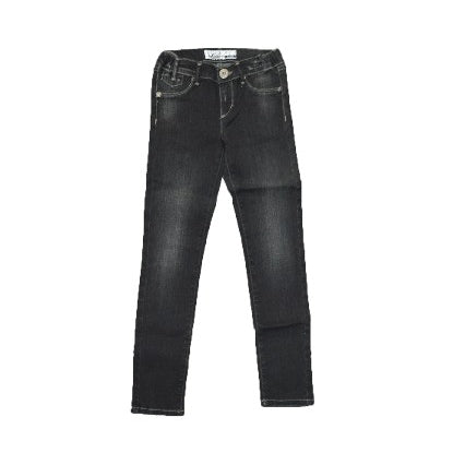 Pantalone Nero in Tinta Unita Effetto Jeansato Bambina Take Two PO3506 - TAKE TWO - LuxuryKids