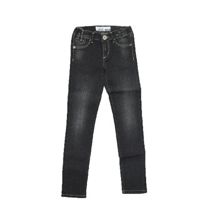 Pantalone Nero in Tinta Unita Effetto Jeansato Bambina Take Two PO3506 - TAKE TWO - LuxuryKids