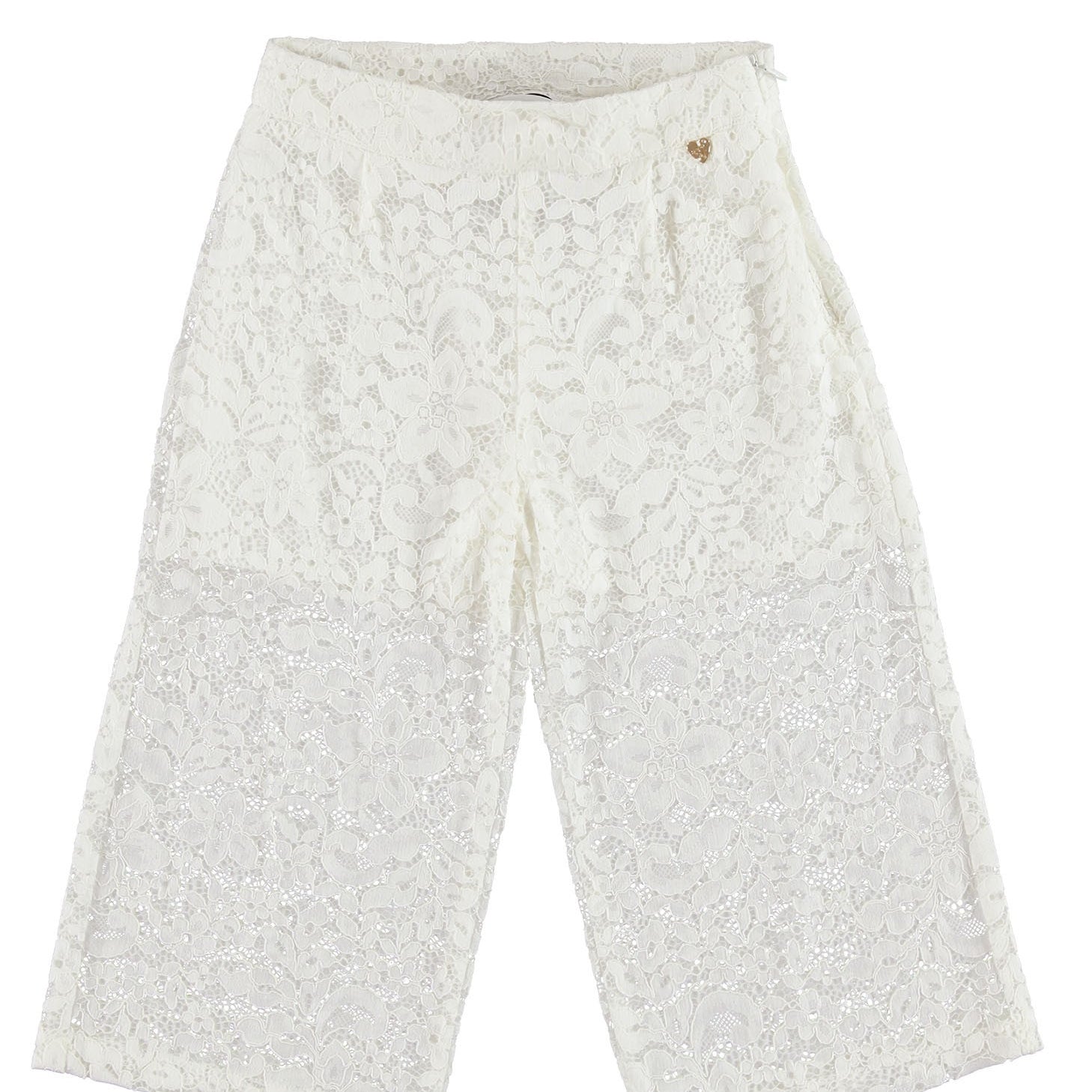 Pantalone Palazzo In pizzo Bianco Bambina Sarabanda W444 - SARABANDA - LuxuryKids