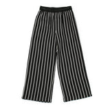 Pantalone Palazzo Vita Alta Nero A Righe Bianche Bambina Fun&Fun FNJPT1518 - FUN&FUN - LuxuryKids