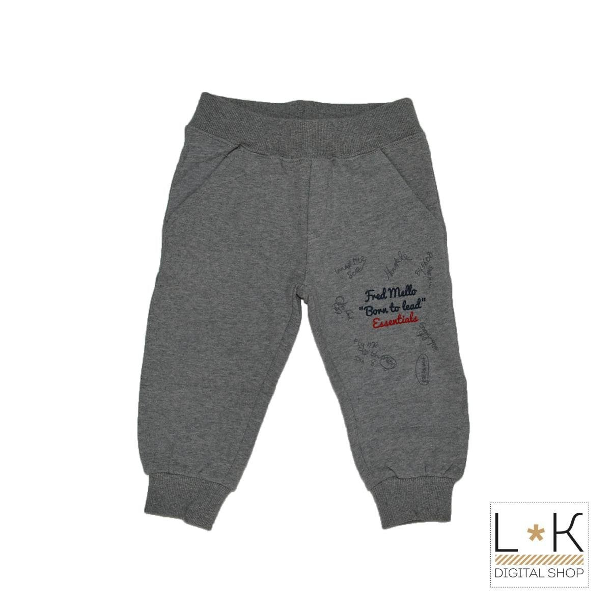 Pantalone Tuta Grigio Neonato Fred Mello 1267G - FRED MELLO - LuxuryKids