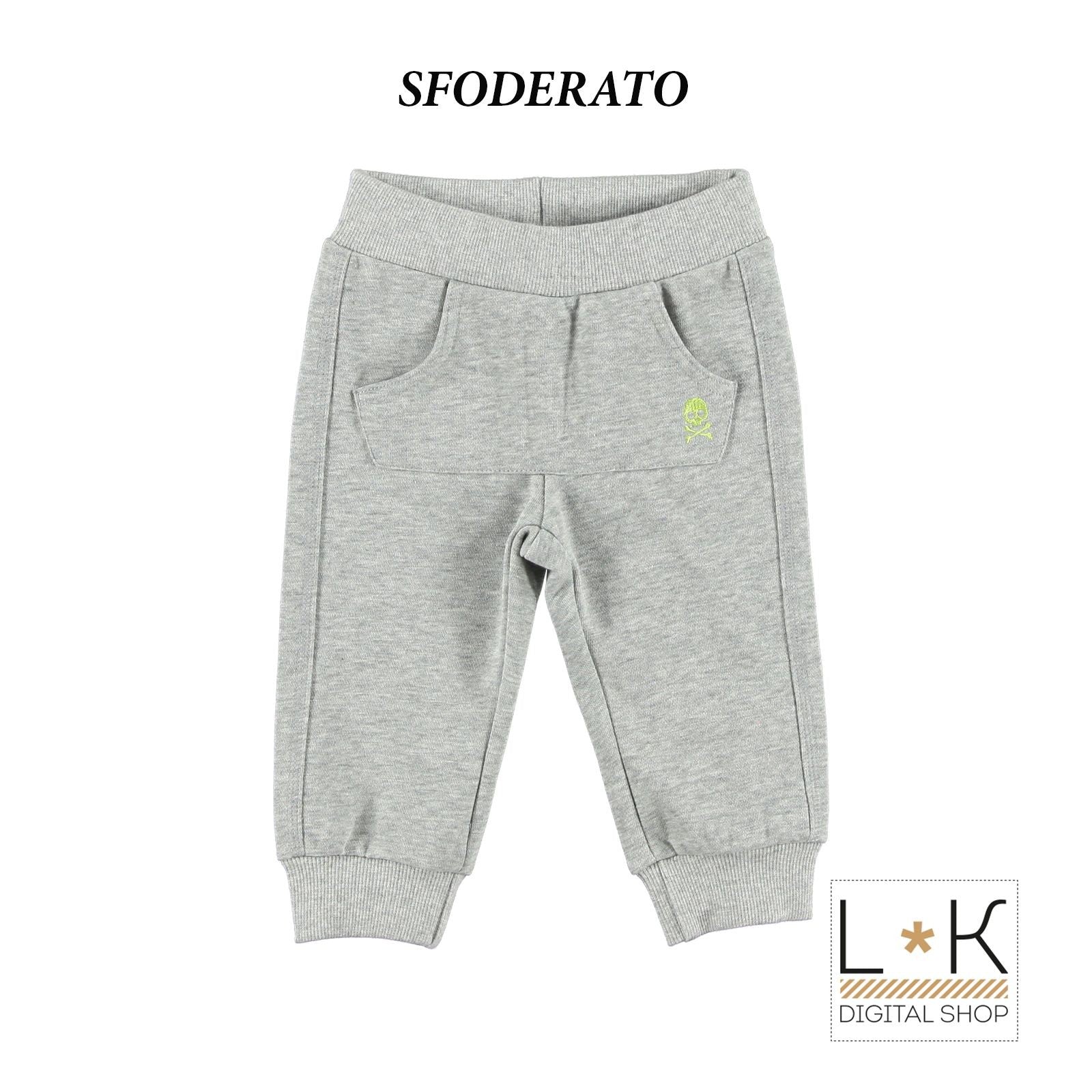 Pantalone Tuta in Caldo Cotone Cavallo Basso Bambino Grigio Sarabanda L811 - SARABANDA - LuxuryKids