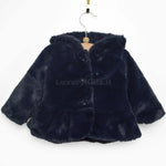 Pellicciotto con Cappuccio Ecologico Blu con Doppio Petto Per Neonata Dr.Kids 367 - DR.KID - LuxuryKids