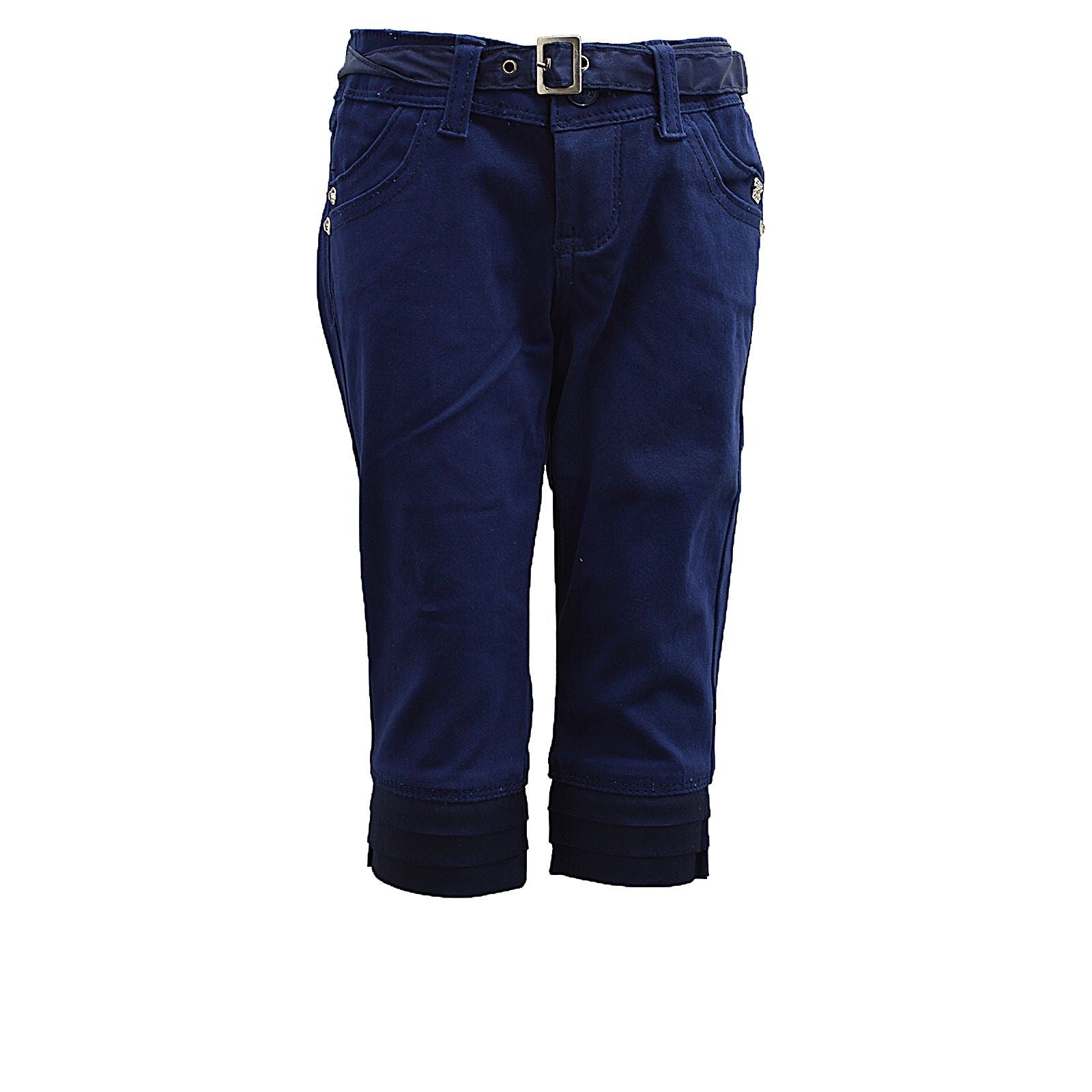 Pinocchietto Blu in Tinta Unita Bambina Fun&Fun FUNBPT0003 - FUN&FUN - LuxuryKids