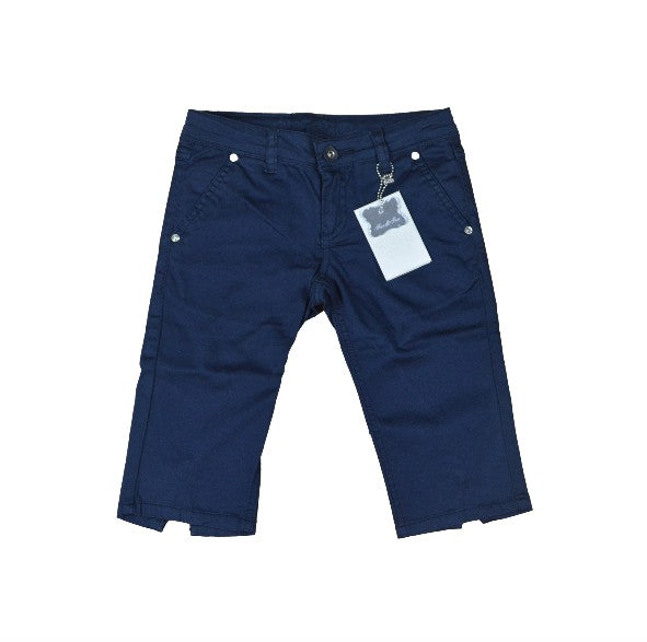 Pinocchietto Blu in Tinta Unita Bambina Fun&Fun FUNBPT0033 - FUN&FUN - LuxuryKids