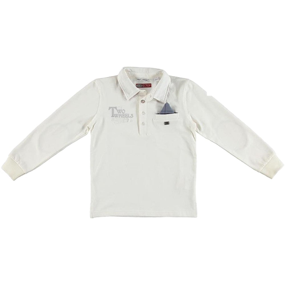 Polo in Caldo Cotone Bianco Bambino Sarabanda R352 - SARABANDA - LuxuryKids
