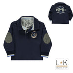 Polo in Caldo Cotone Blu Neonato Sarabanda H127B - SARABANDA - LuxuryKids