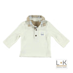 Polo in Caldo Cotone Panna Neonato Minibanda N611 - MINIBANDA - LuxuryKids