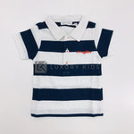 Polo in Cotone a Righe Bianco-Blu Neonato Muffin&Co 6513 - MUFFIN&CO - LuxuryKids