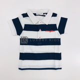 Polo in Cotone a Righe Bianco-Blu Neonato Muffin&Co 6513 - MUFFIN&CO - LuxuryKids