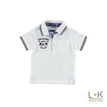 Polo in Cotone Bianco in Tinta Unita Neonato Sarabanda M514 - SARABANDA - LuxuryKids