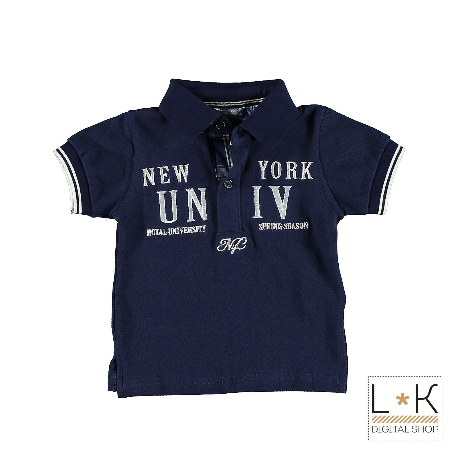 Polo in Cotone Blu Neonato Sarabanda I515 - SARABANDA - LuxuryKids