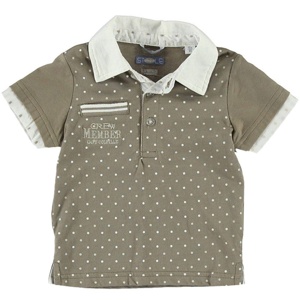 Polo in Cotone Marrone a Pois Neonato Sarabanda Q514 - SARABANDA - LuxuryKids