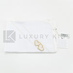 Quadrato Di Garza Bianco Con Cucitura Oro E Applicazione Di Cuoricini Neonata LA SARTORIA DEI PICCOLI LQ351 - LA SARTORIA DEI PICCOLI - LuxuryKids