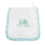 Sacco in Cotone Neonata con Rouches Bianco-Celeste Ninnaoh E16SAC2 - NINNAOH - LuxuryKids
