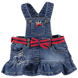 Salopetta con gonna  in Jeans Neonata Minibanda K728 - MINIBANDA - LuxuryKids