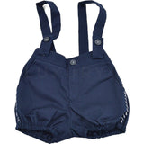 Salopette A Pagliaccetto In Cotone In Tinta Unita Blu Neonato Manuell & Frank MF2132I - MANUELL&FRANK - LuxuryKids