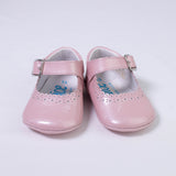 Scarpa Da Culla In Pelle Lucida Con Cinturino Neonata INDICE 1513 - INDICE - LuxuryKids