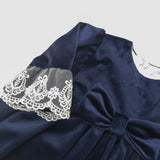 Abito In Velluto Con Pizzo Neonata GRANLEI 304 - GRANLEI - LuxuryKids